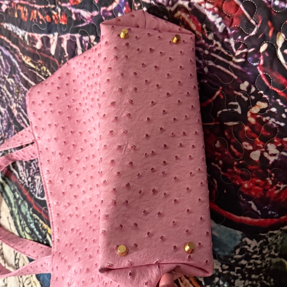 Makeup Junkie Blush Ostrich Tote Bag - Picture 3 of 5